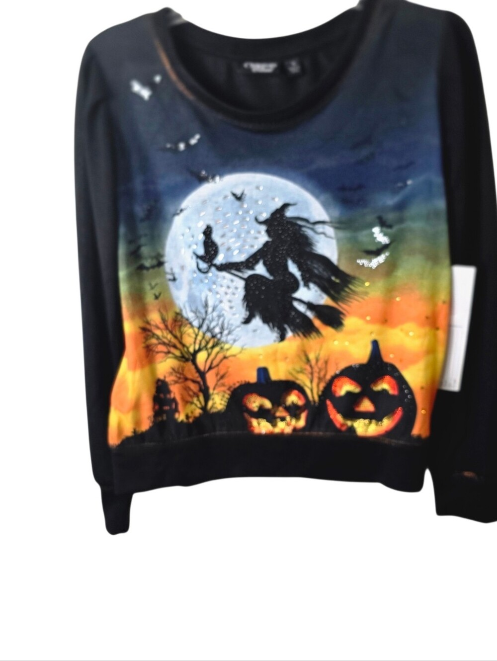 Onque Halloween Witch Moon Graphic Top Small Spooky Autumn Festival Goth Cute